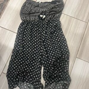 Xhilaration Black and White Printed Jumpsuit